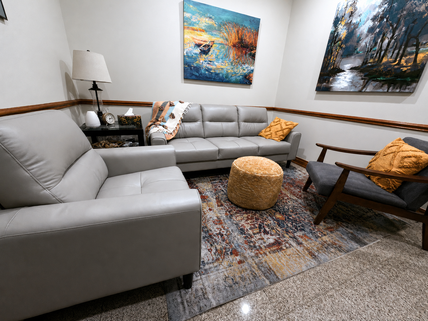 Comfortable assessment and consultation lounge at Mindframe Psychology Centre